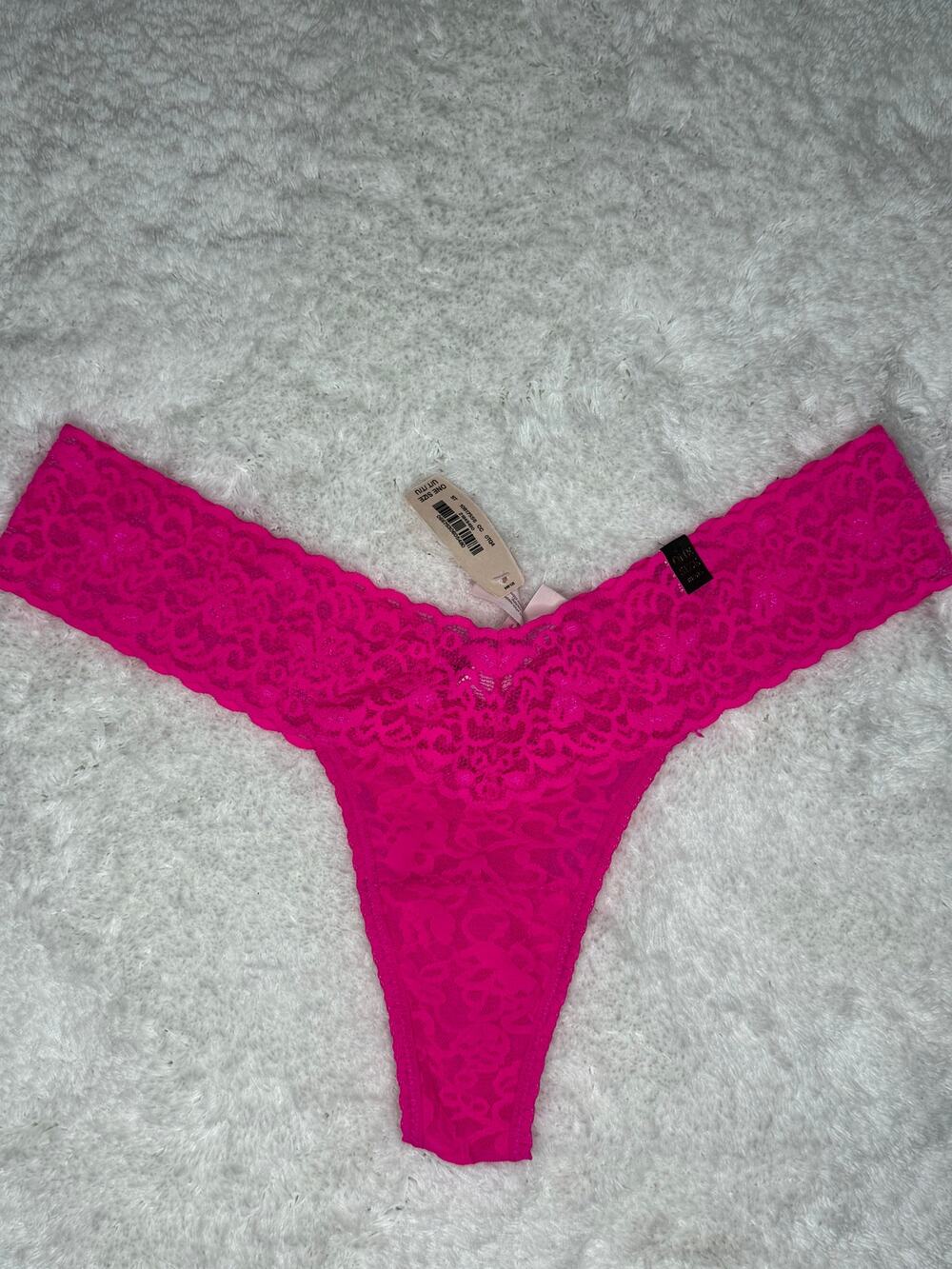 Victoria’s Secret The Lacie Neon Pink Lace Thong OS NWT
